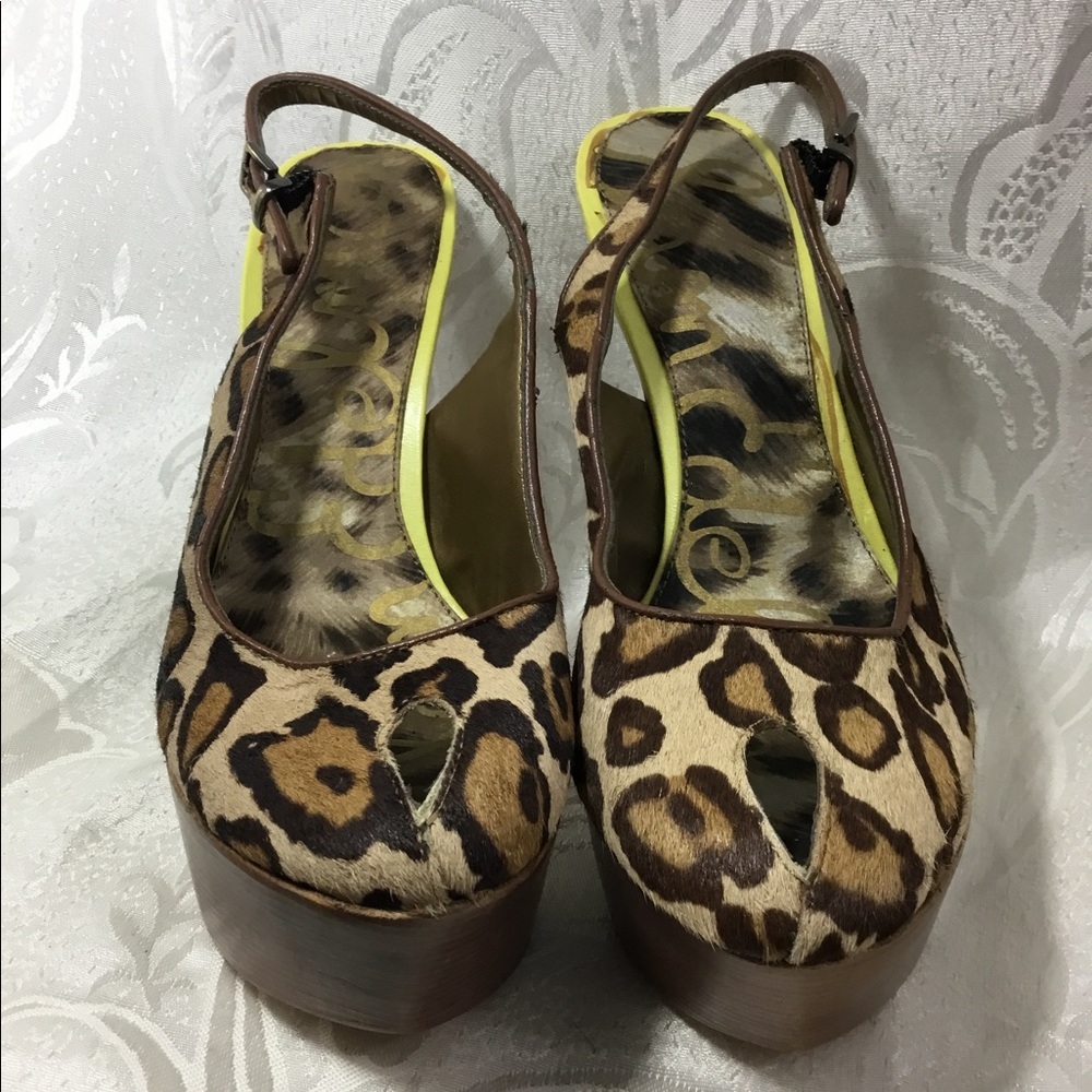 Sam Edelman S. Novato Cheetah Platform Slingback Heels - Picture 14 of 16